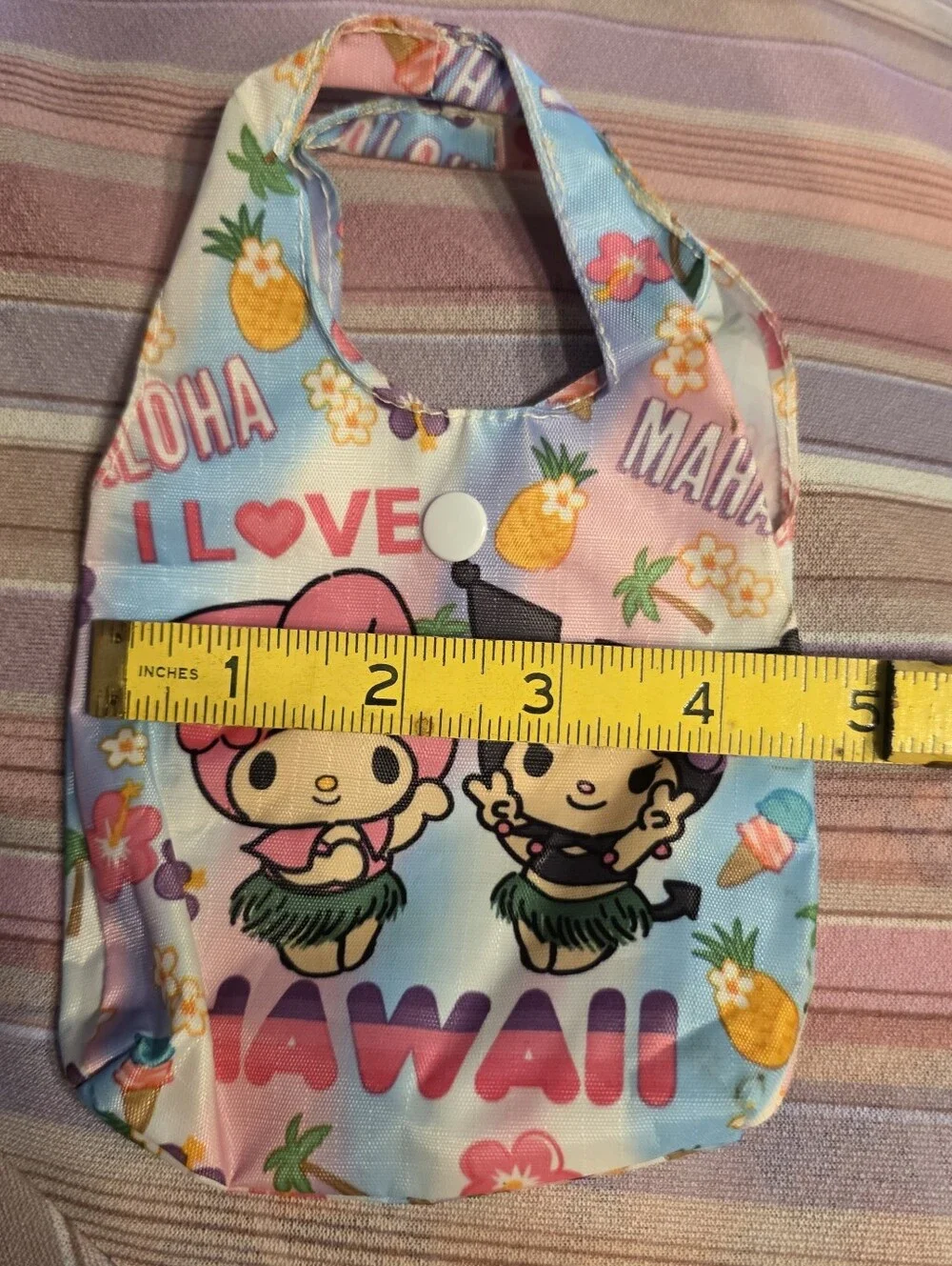 Kids Hawaii Print Reusable Bag - Pink & Blue American Girl Shopping Bag Mini Bag